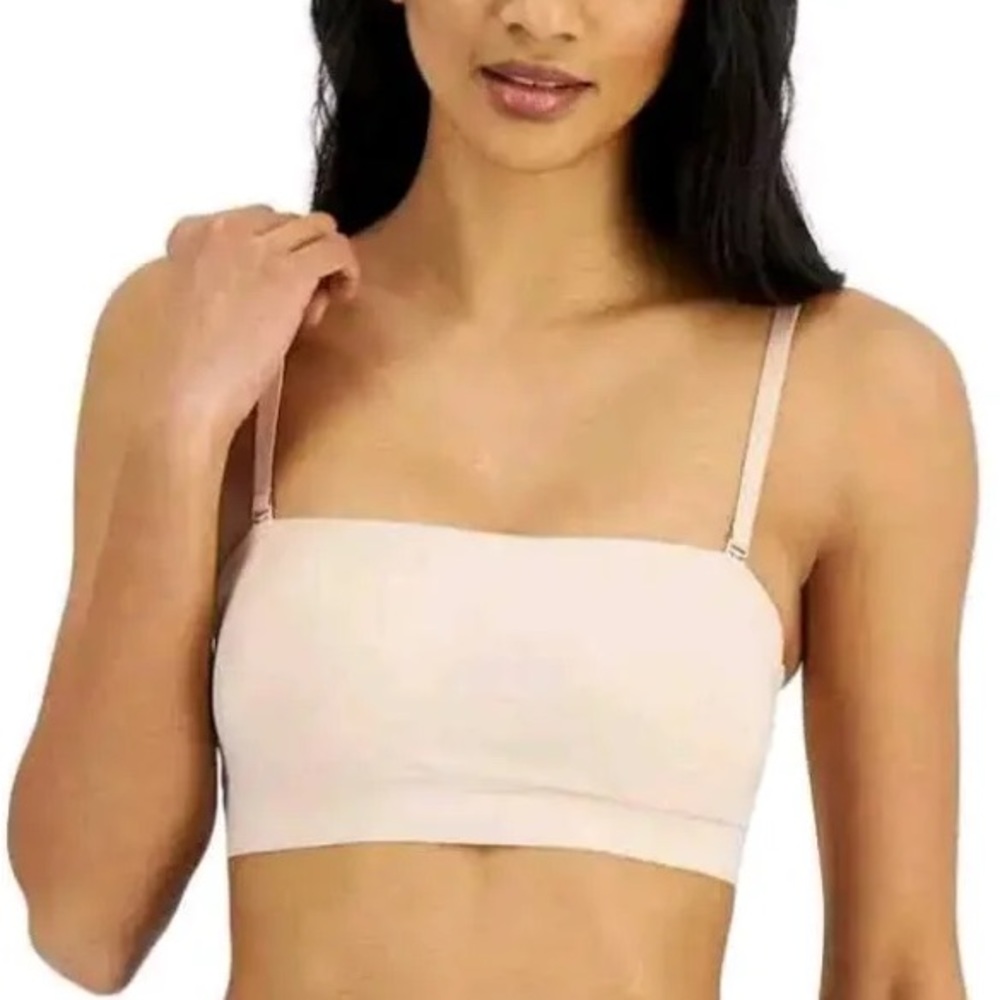 JENNI INTIMATES Nude‎ No Show Seamless Removable Strap Bandeau Bra Med & Lg, NWT